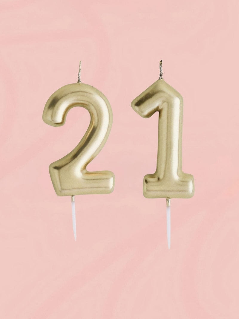 Metallic Gold Number Candles