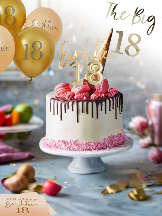 18th Birthday Cake Bundle - Ice Cream Cone Drip Cake