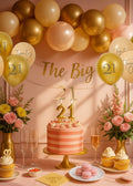 Patisserie Valerie's handmade 21st Birthday Bundle - Pink Candy Stripe Cake cake delivery 