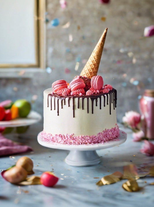 30th Birthday Cake Bundle - Ice Cream Cone Drip Cake - Patisserie Valerie
