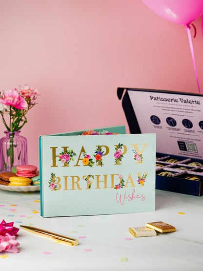 Patisserie Valerie's handmade 3D Pop-Up Chocolate Birthday Flowers Card cake delivery 