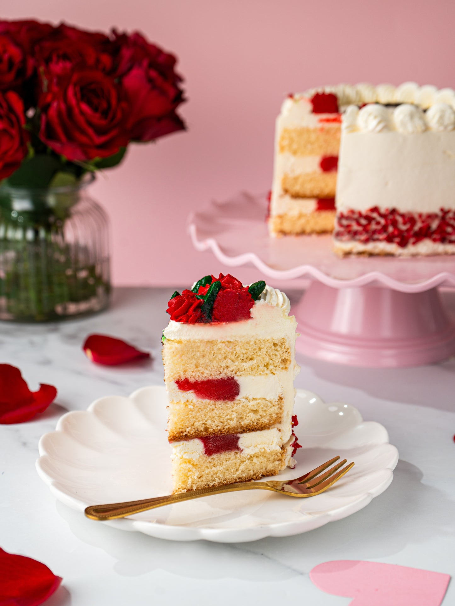 Vintage Valentine's Heart Cake