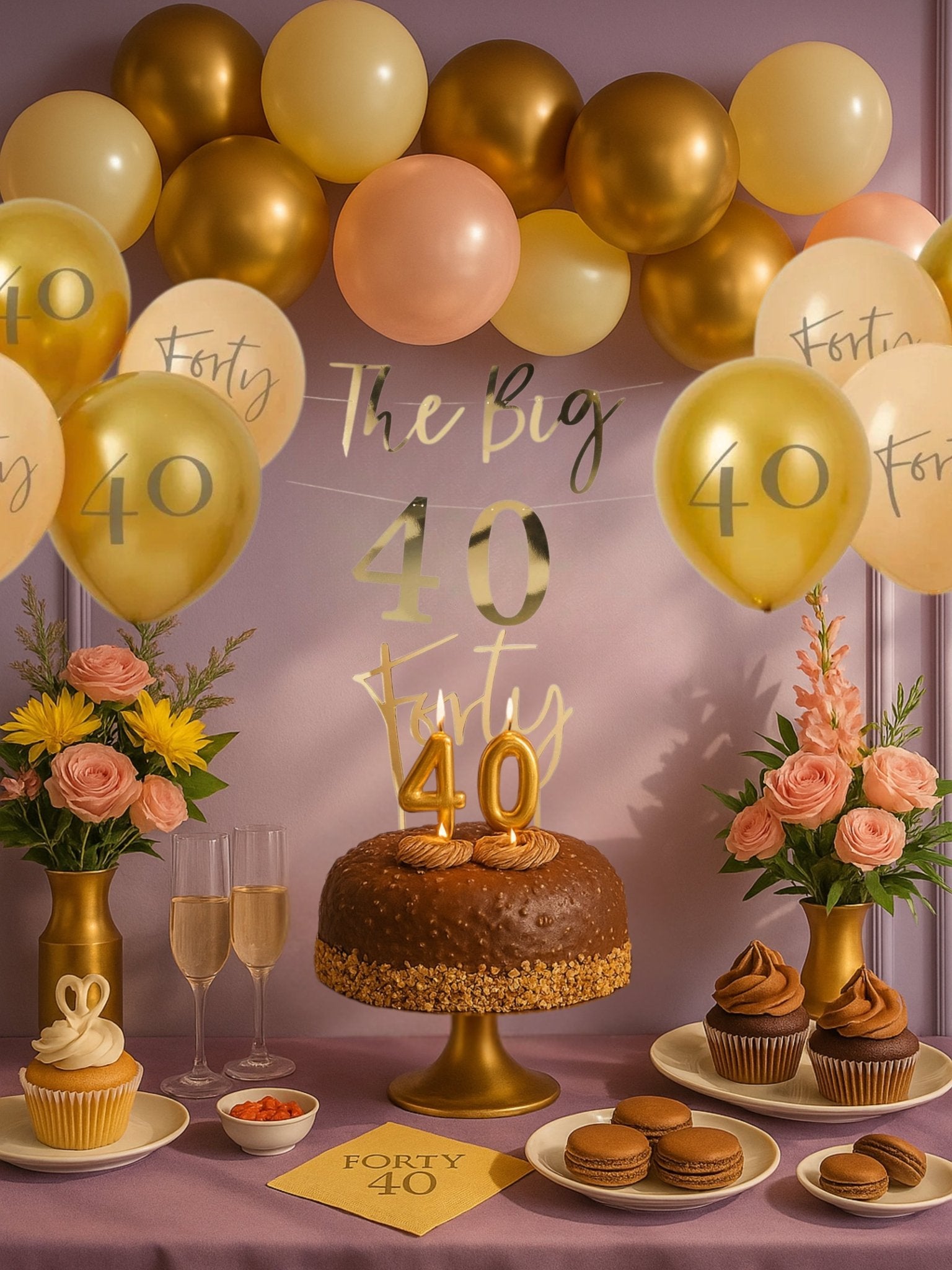 40th Birthday Bundle Luxury Nutella Dome Cake