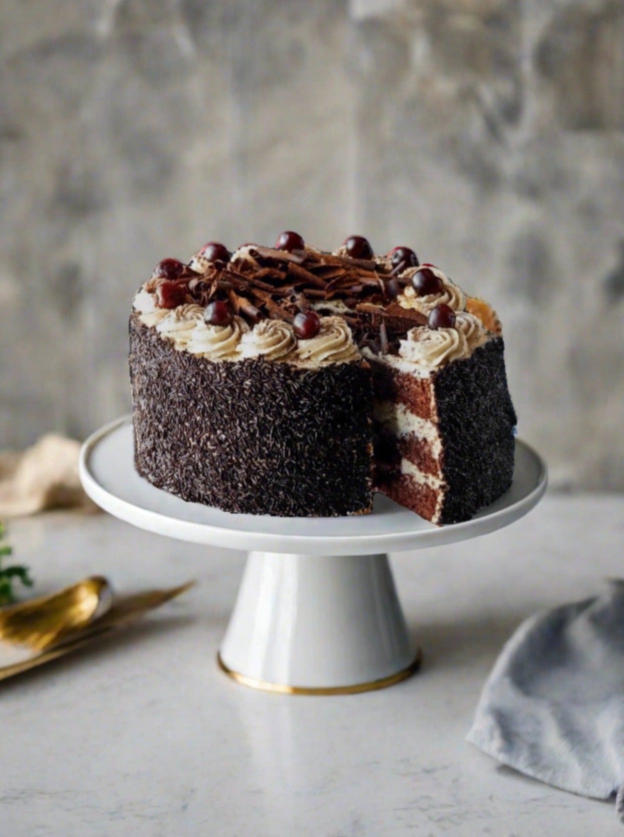 Patisserie Valerie's handmade 40th Birthday Cake Bundle - Black Forest Gateau cake delivery 