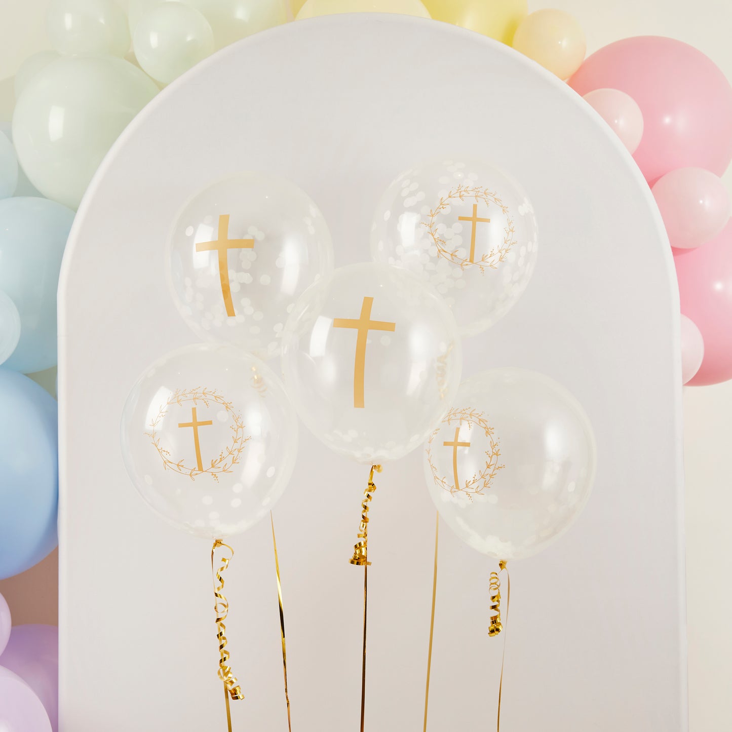 Cross Confetti 12" Latex Balloon - Pack of 5