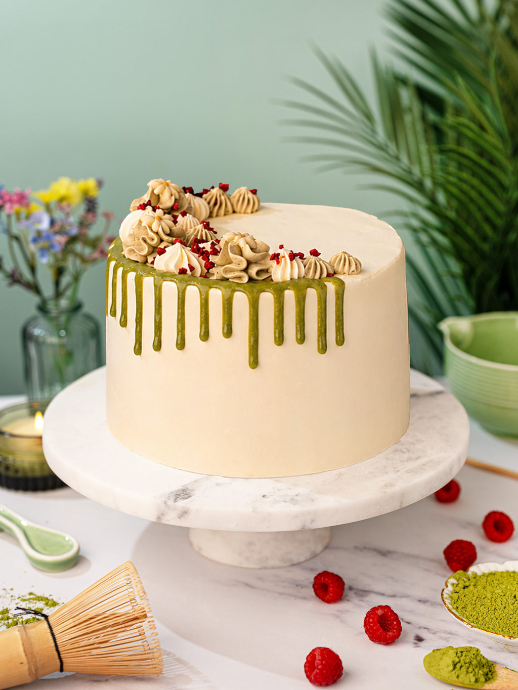 Matcha & Raspberry Indulgence Cake