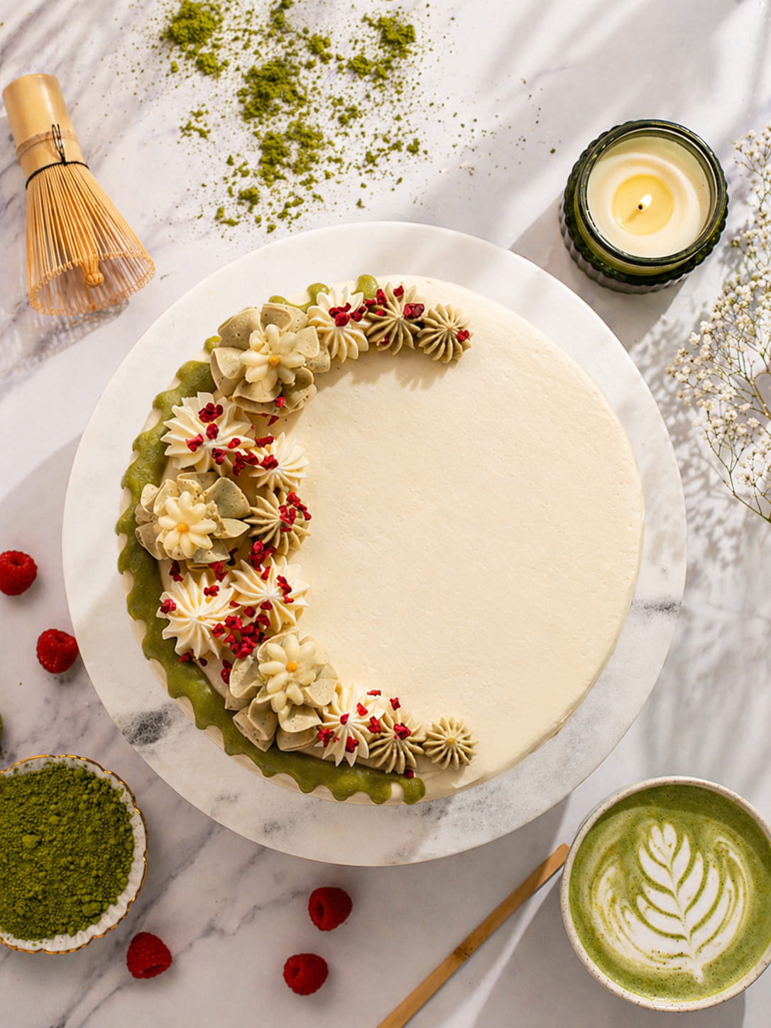 Matcha & Raspberry Indulgence Cake