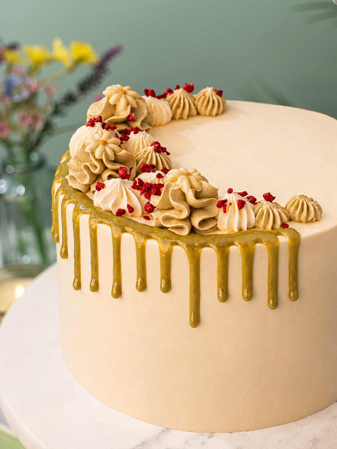 Matcha & Raspberry Indulgence Cake