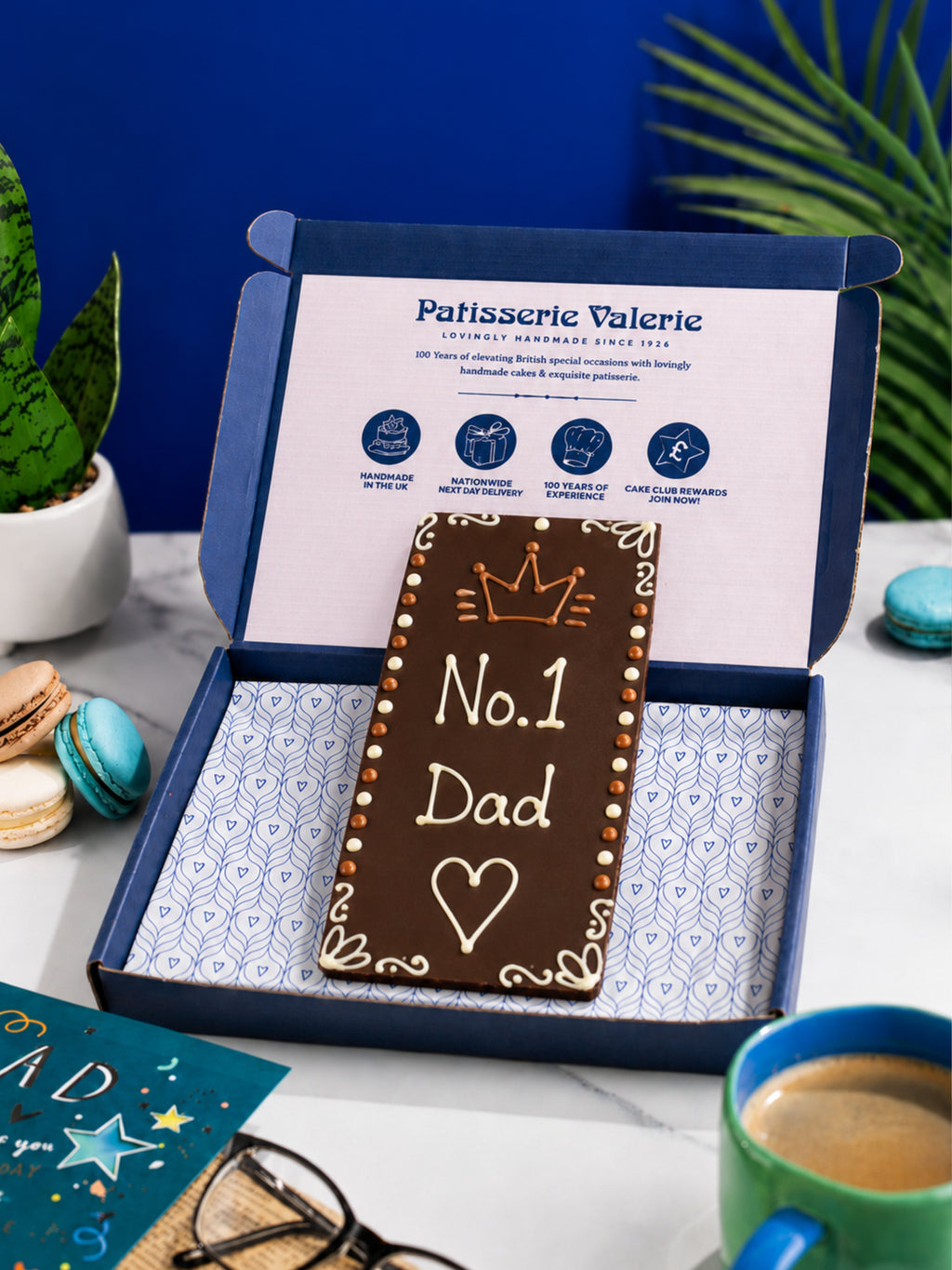 Number 1 Dad Chocolate Slab Gift Bar