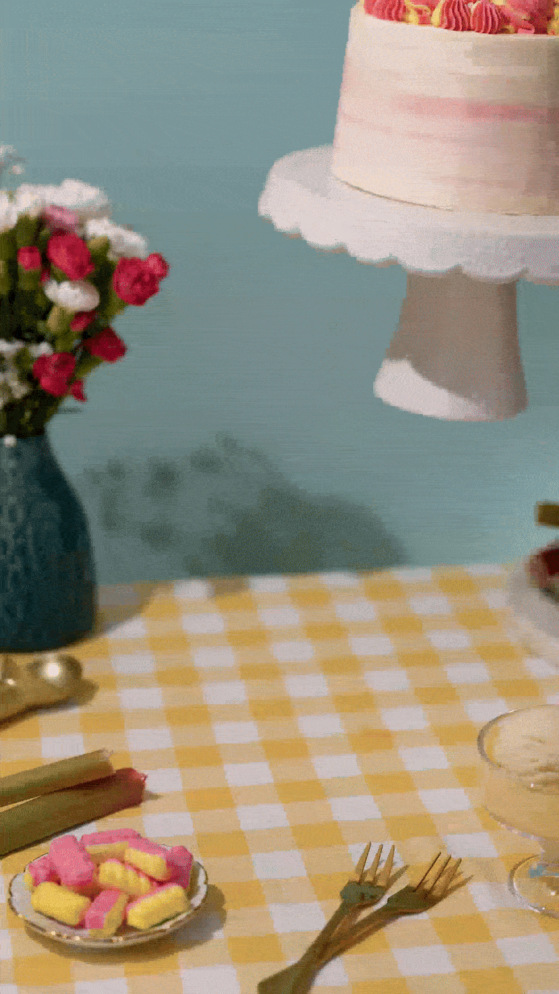 Classic Rhubarb & Custard Sponge Cake