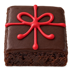 Chocolate Brownie with Red Bow