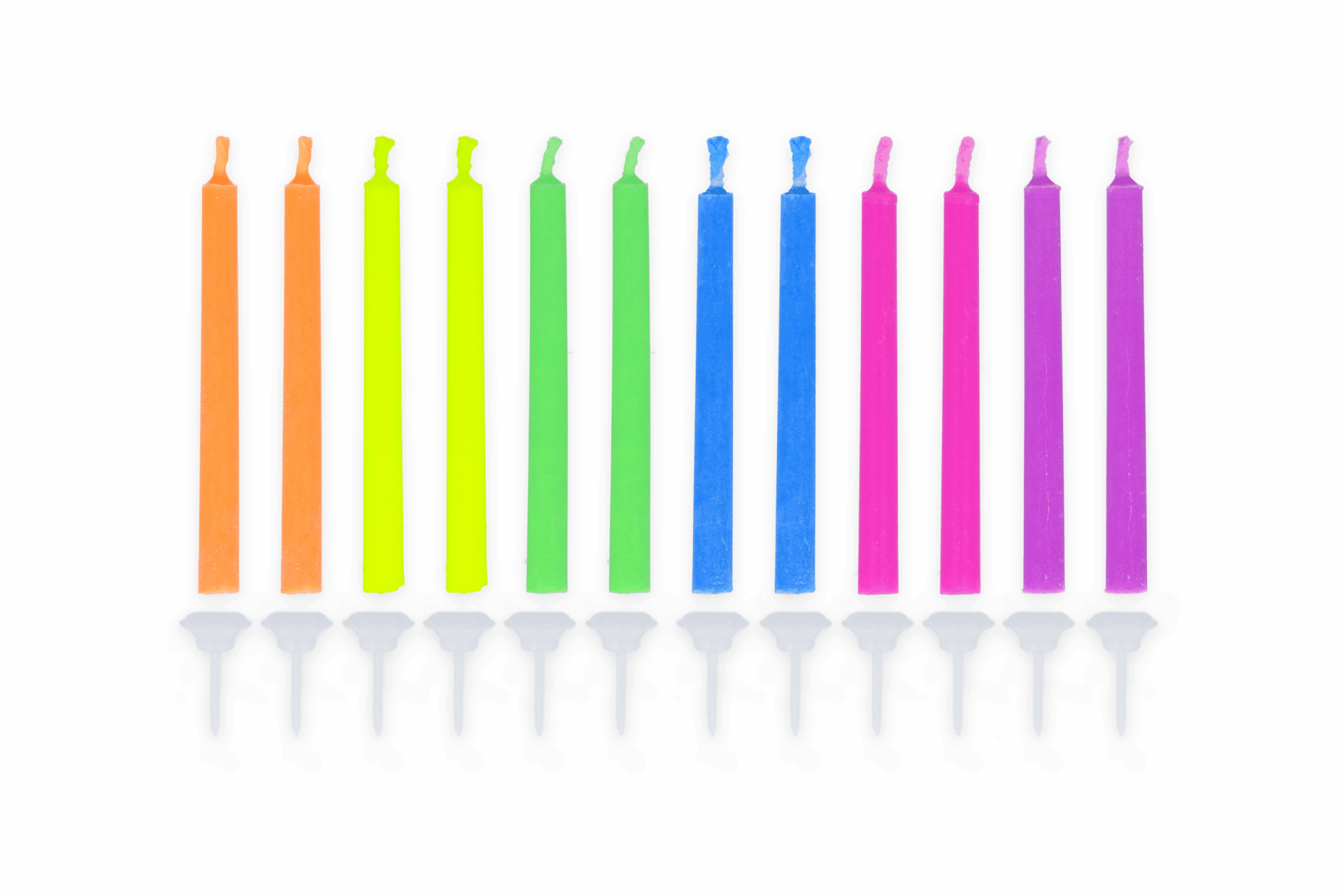 Angel Flames Coloured Party Candles 12 Pack