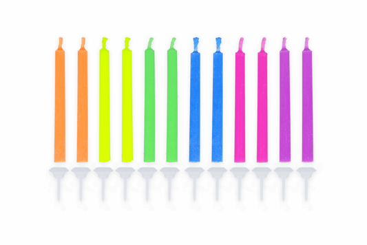 Angel Flames Coloured Party Candles - 12 Pack