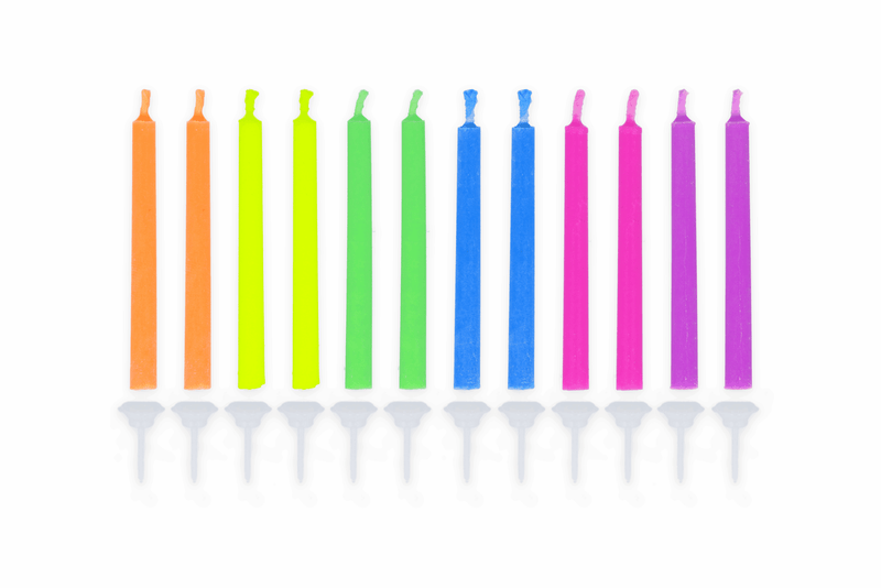 Angel Flames Coloured Party Candles - 12 Pack - Patisserie Valerie