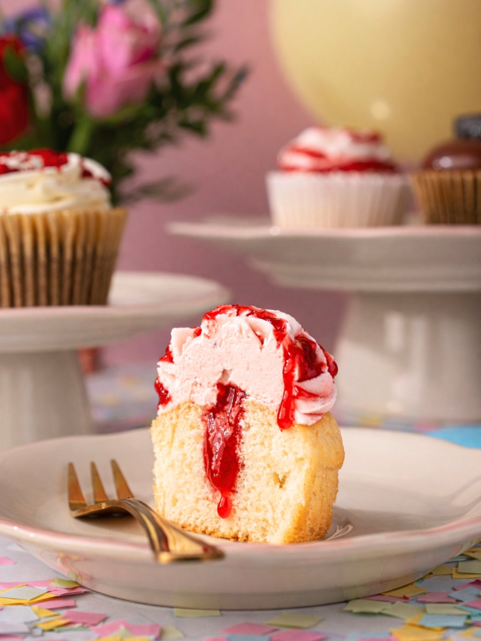 Birthday Cupcake Gift Box – 6 Assorted Luxury Cupcakes with Filled Centres - Patisserie Valerie