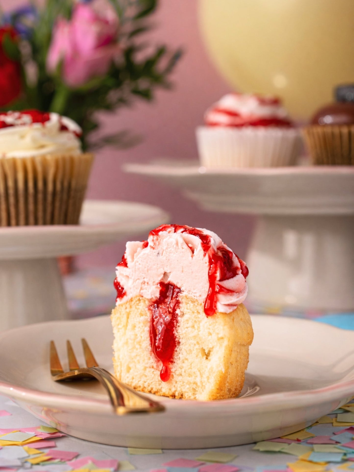 Birthday Cupcake Gift Box – 6 Assorted Luxury Cupcakes with Filled Centres - Patisserie Valerie