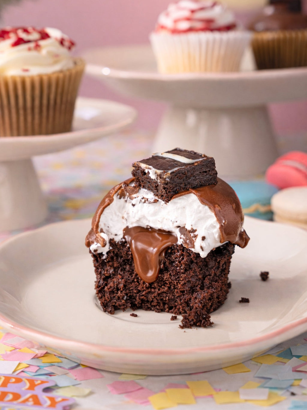 Birthday Cupcake Gift Box – 6 Assorted Luxury Cupcakes with Filled Centres - Patisserie Valerie