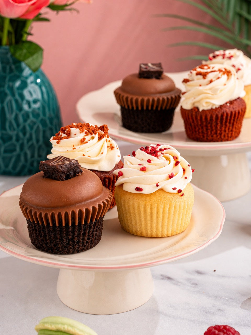 Birthday Favourites cupcake selection in a lifestyle setting