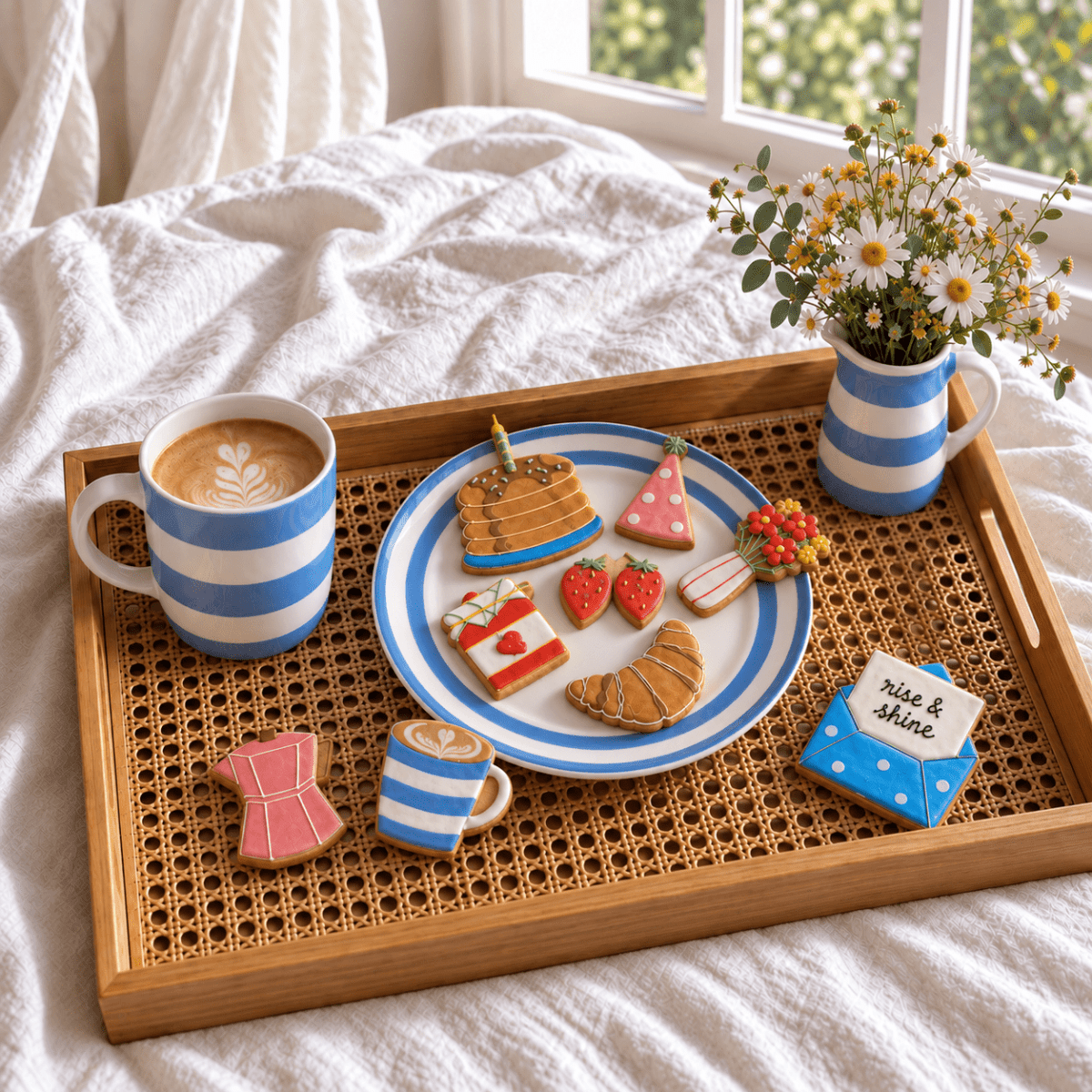 Biscuiteers Birthday Breakfast in Bed Biscuit Tin - Patisserie Valerie