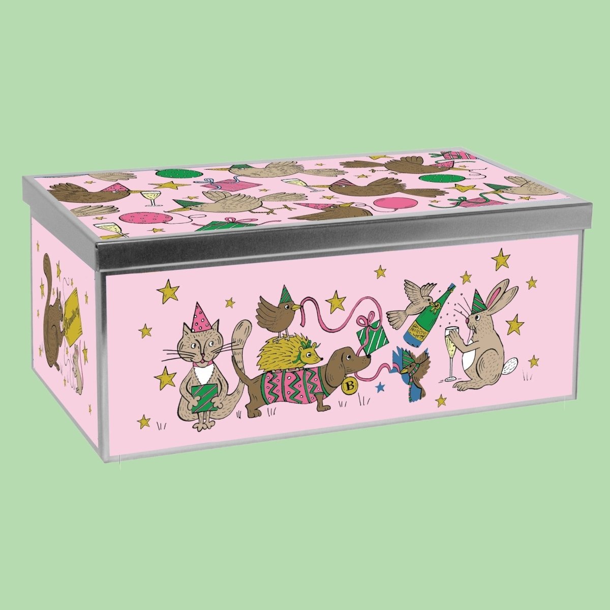 Biscuiteers Birthday Party Animals Biscuit Tin - Patisserie Valerie