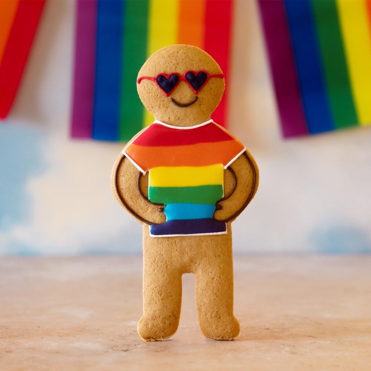 Patisserie Valerie's handmade Biscuiteers Hand-Iced Pride Gingerbread Biscuit 15g cake delivery 