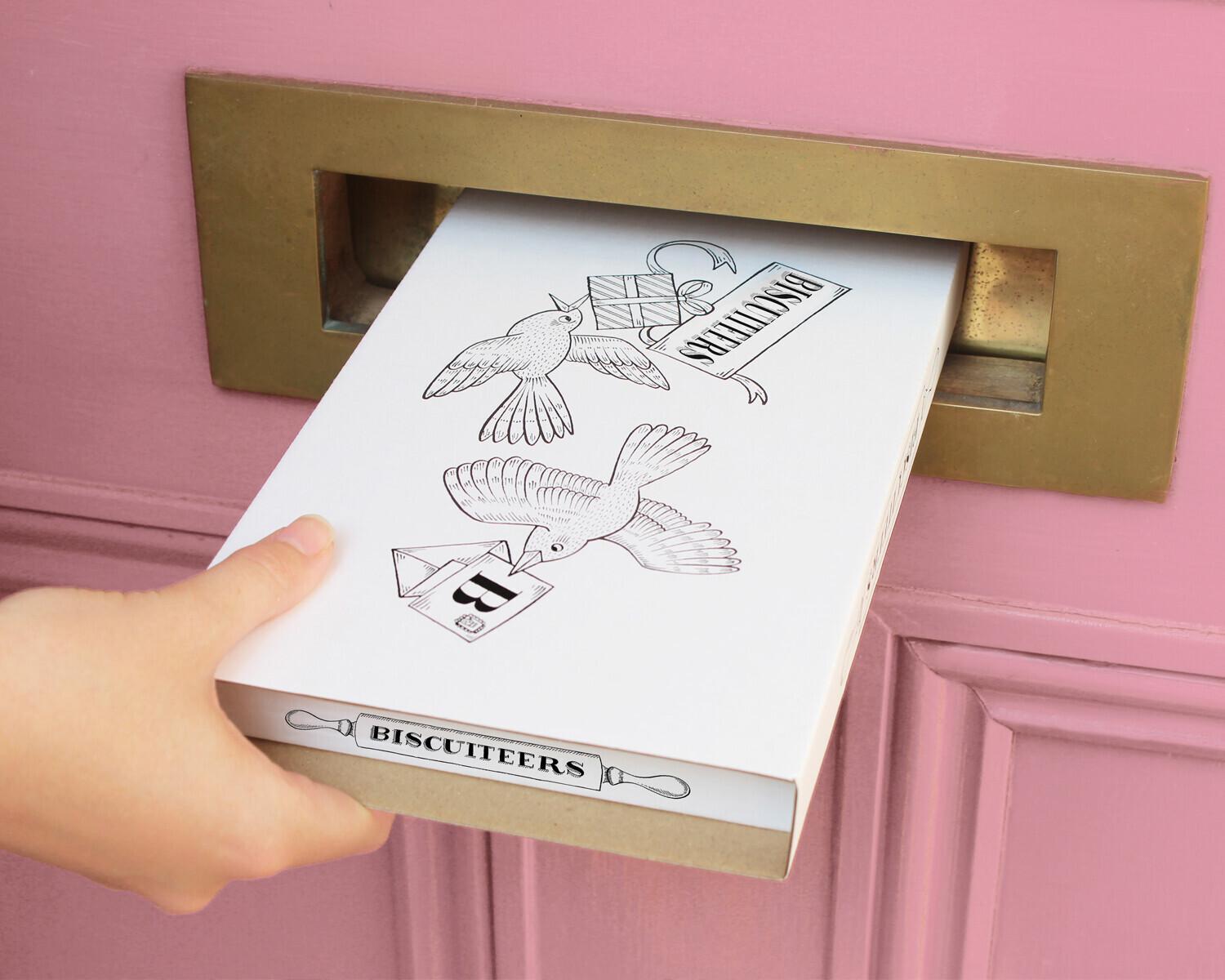 Patisserie Valerie's handmade Biscuiteers Hand-Iced Strawberries and Cream Letterbox Biscuits 15g cake delivery 