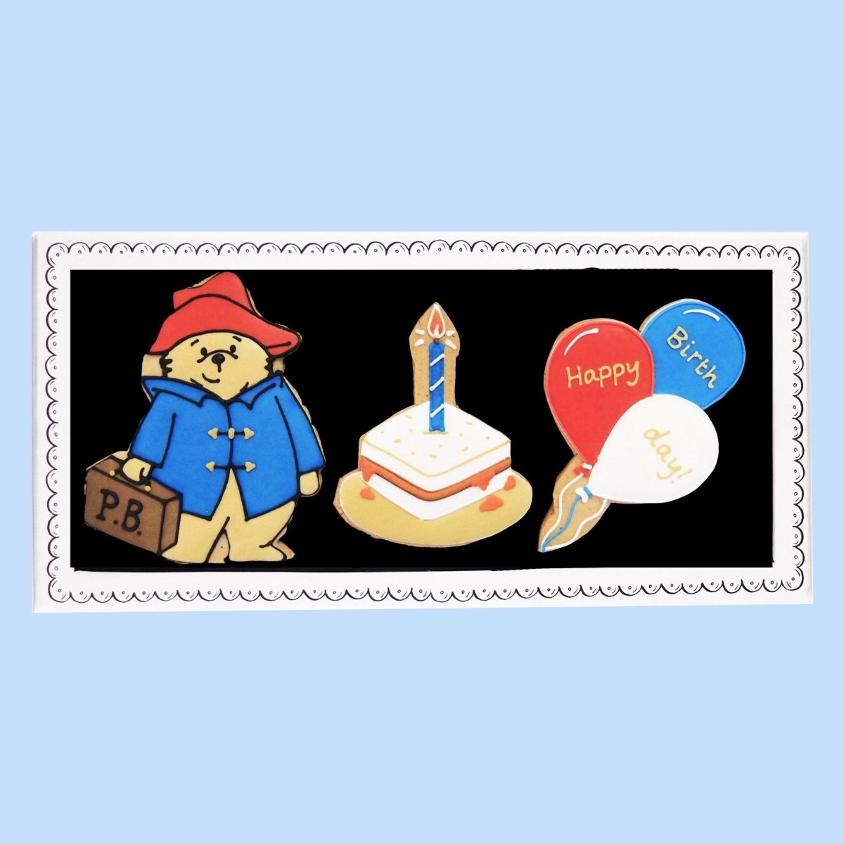 Biscuiteers Paddington's Birthday Letterbox Biscuits