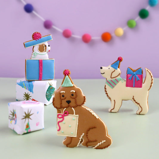 Biscuiteers Party Pups Letterbox Biscuits