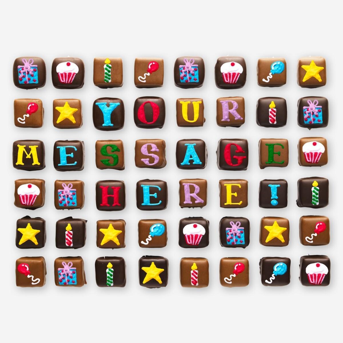 Biscuiteers Personalised Happy Birthday Chocolate Bouquet Giant - Patisserie Valerie