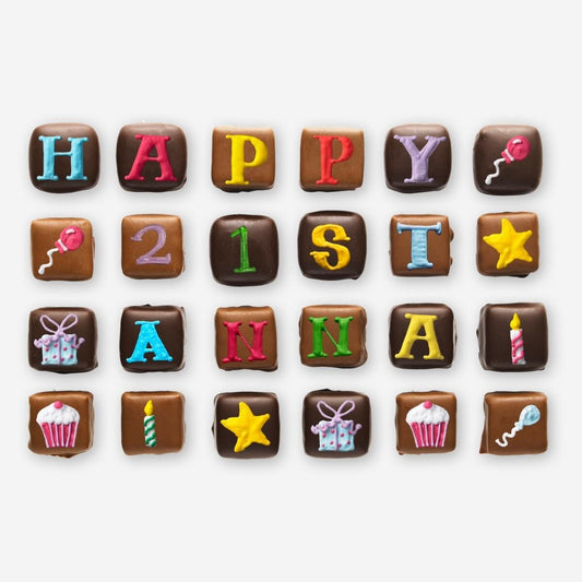 Biscuiteers Personalised Happy Birthday Chocolate Bouquet Medium