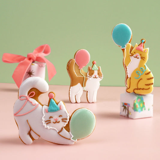 Biscuiteers Purrfect Party Cats Letterbox Biscuits