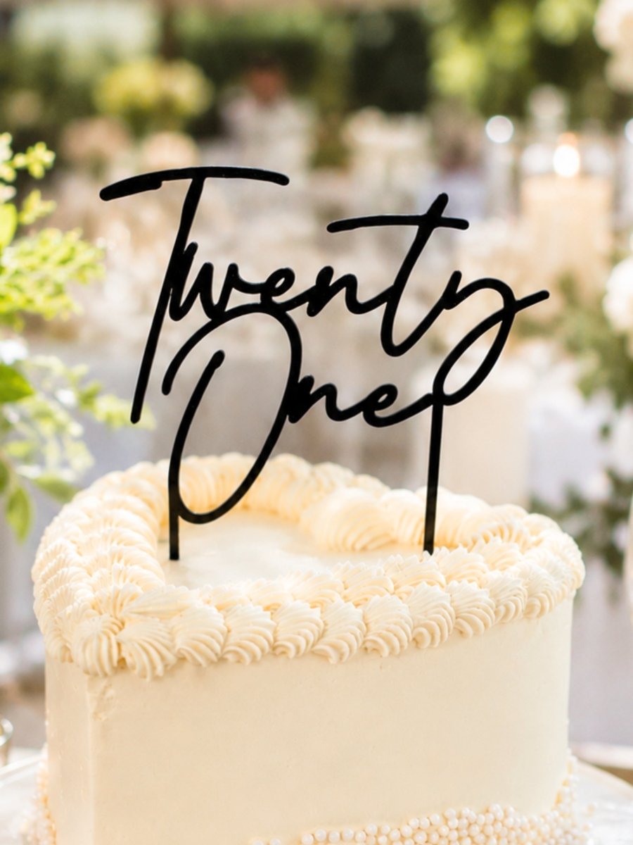 Twenty One Acrylic Cake Topper