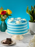 Patisserie Valerie's handmade Blue Candy Stripe Gateau cake delivery 
