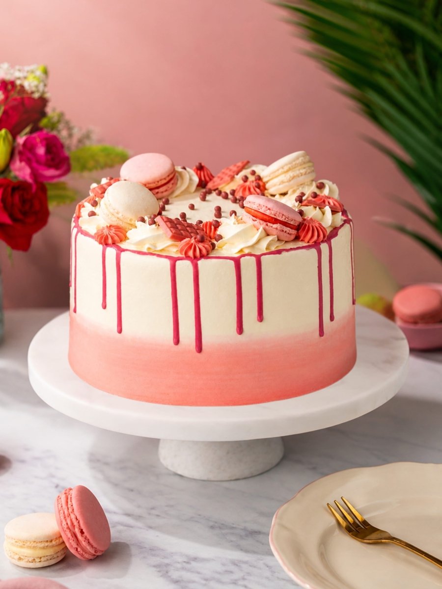 Blush Pink Celebration Drip Cake - Patisserie Valerie