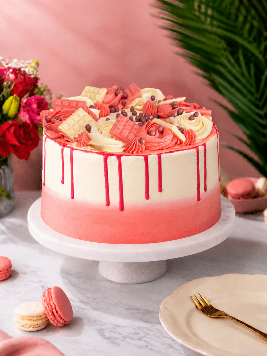 Blush Pink Celebration Drip Cake - Patisserie Valerie