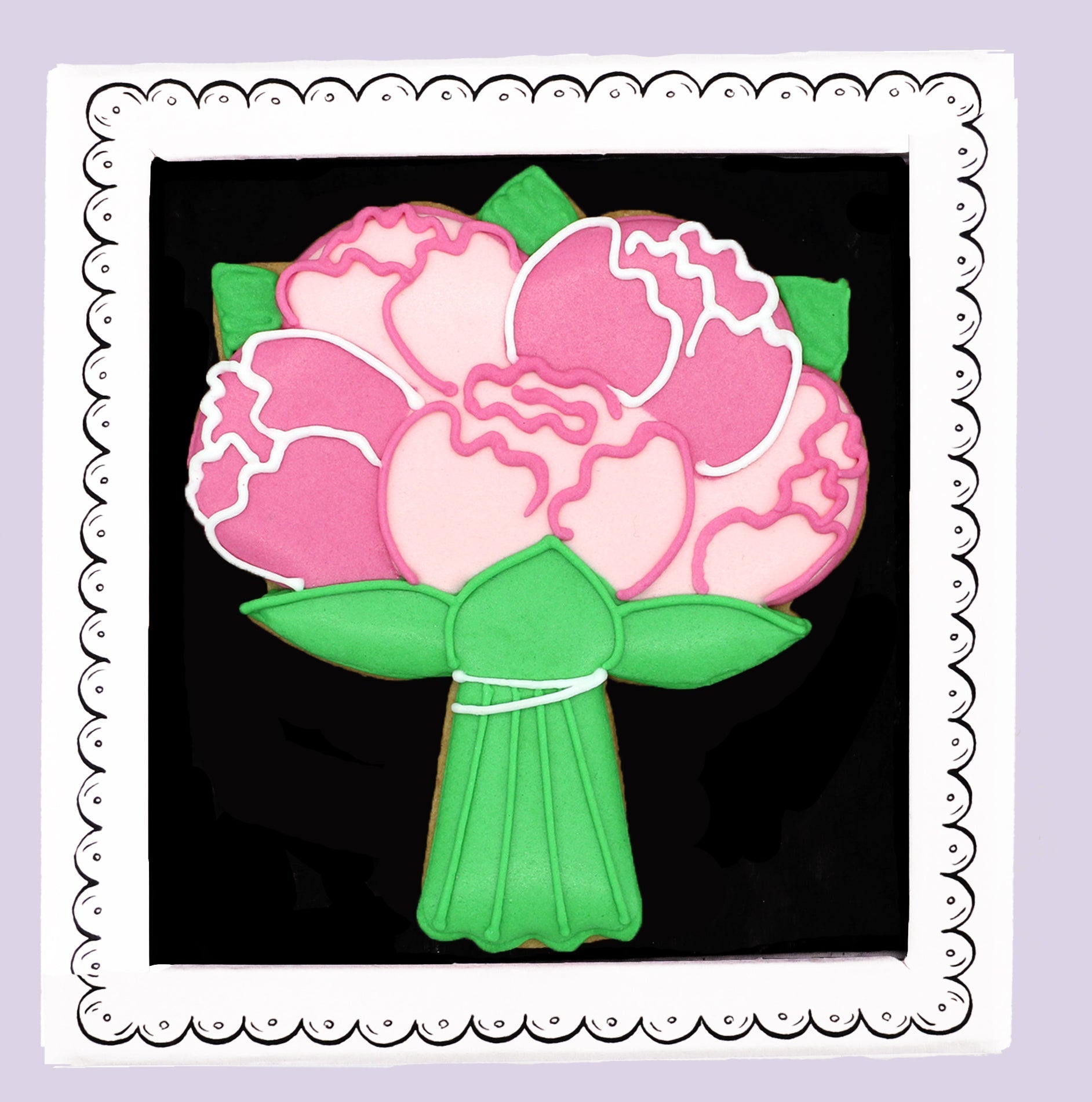 Biscuiteers Bouquet Of Flowers Letterbox Biscuit