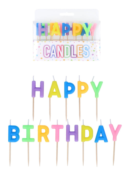 Bright ‘Happy Birthday’ Candles - Pack of 13