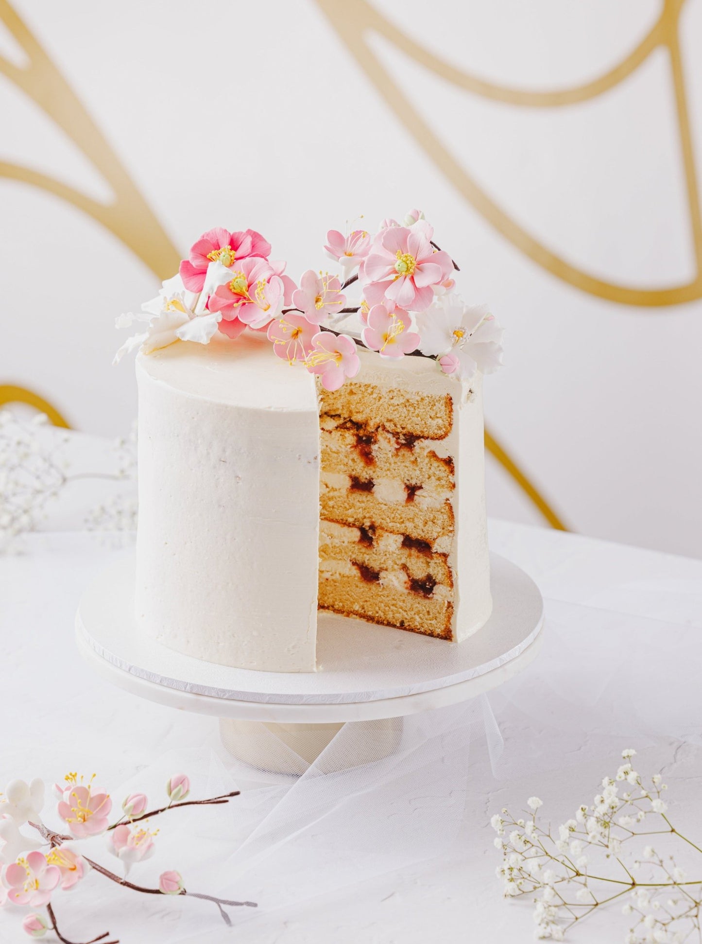 Patisserie Valerie's handmade Cherry Blossom Wedding Cake Package cake delivery 