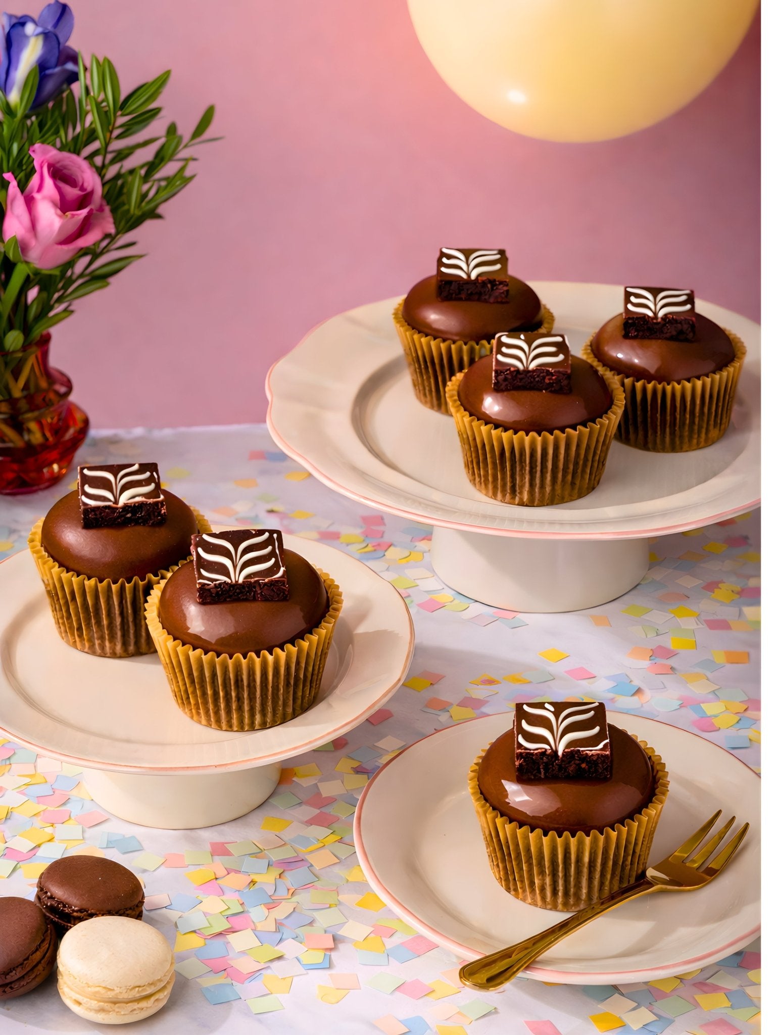 Chocolate Cupcake Gift Box – 6 Decadent Chocolate & Nutella Cupcakes - Patisserie Valerie