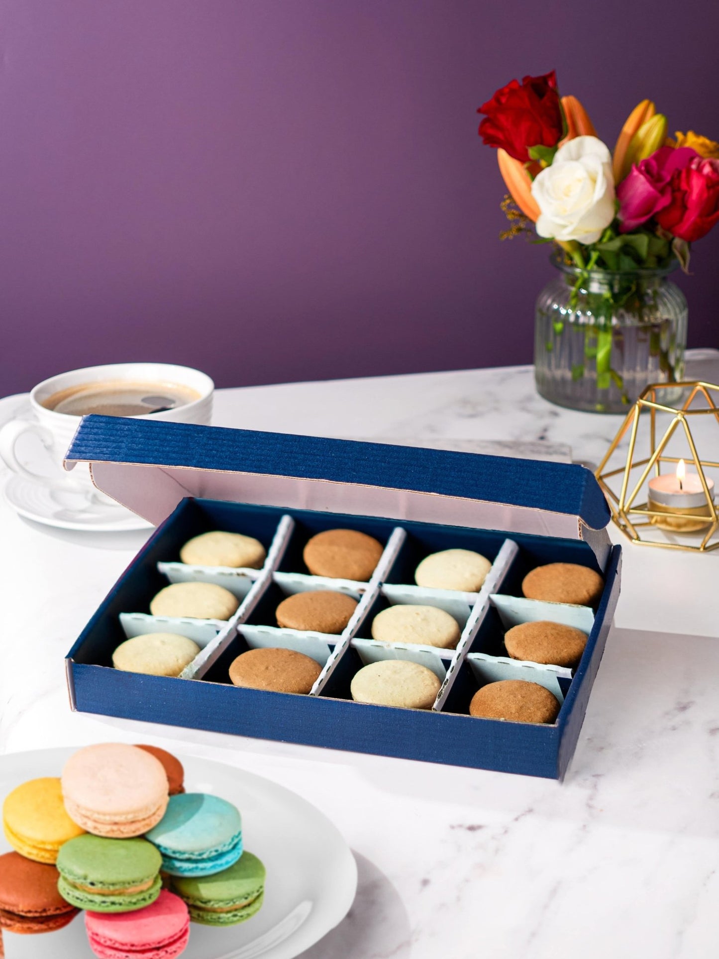 Chocolate & Vanilla Macarons Gift Box - Patisserie Valerie