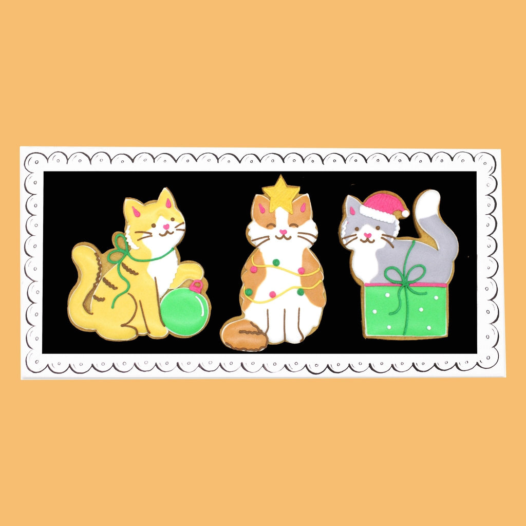 Biscuiteers Christmas Cats Letterbox Biscuits