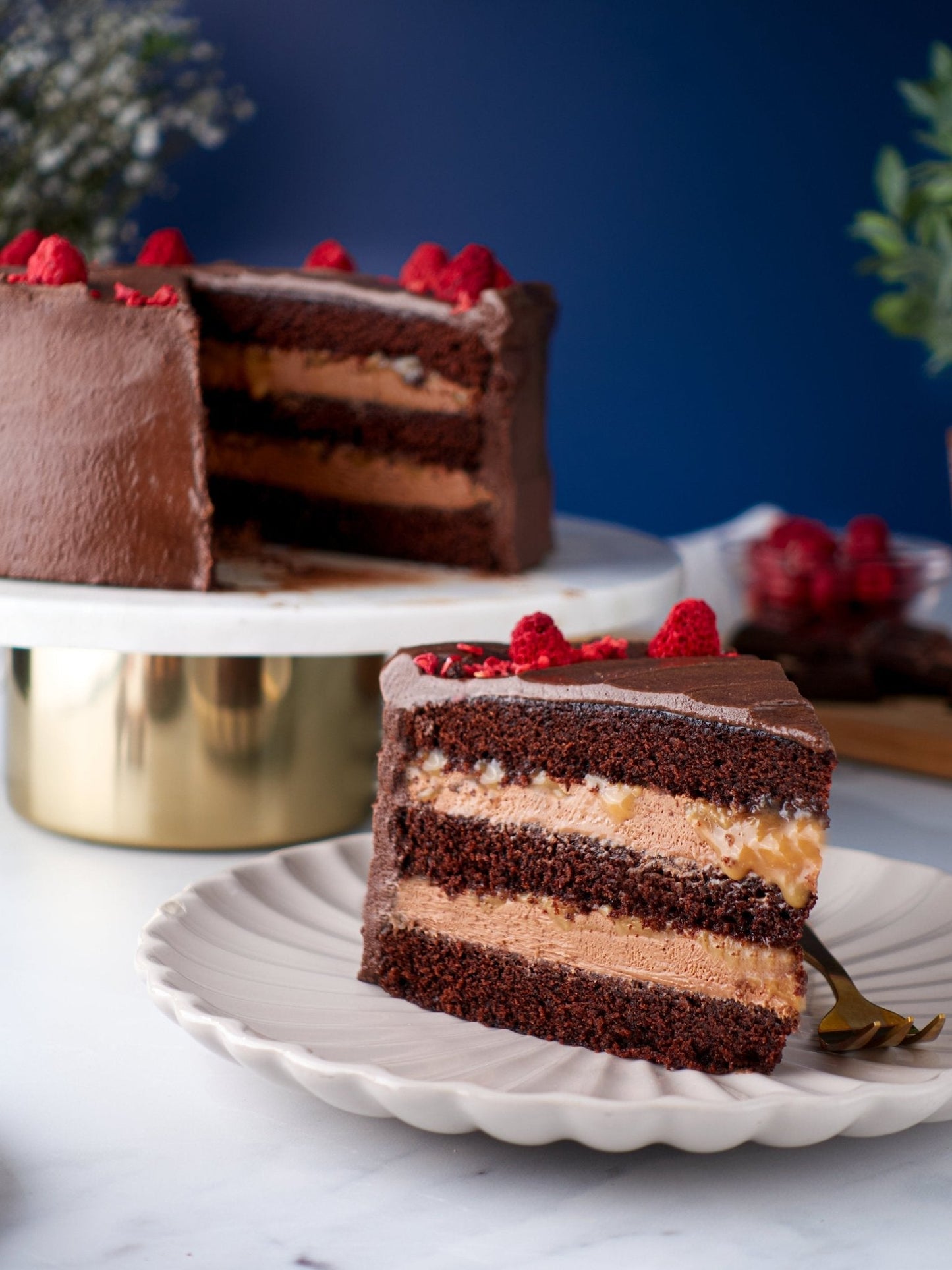 Coffee & Cake Bundle - Chocolate Fudge Cake - Patisserie Valerie