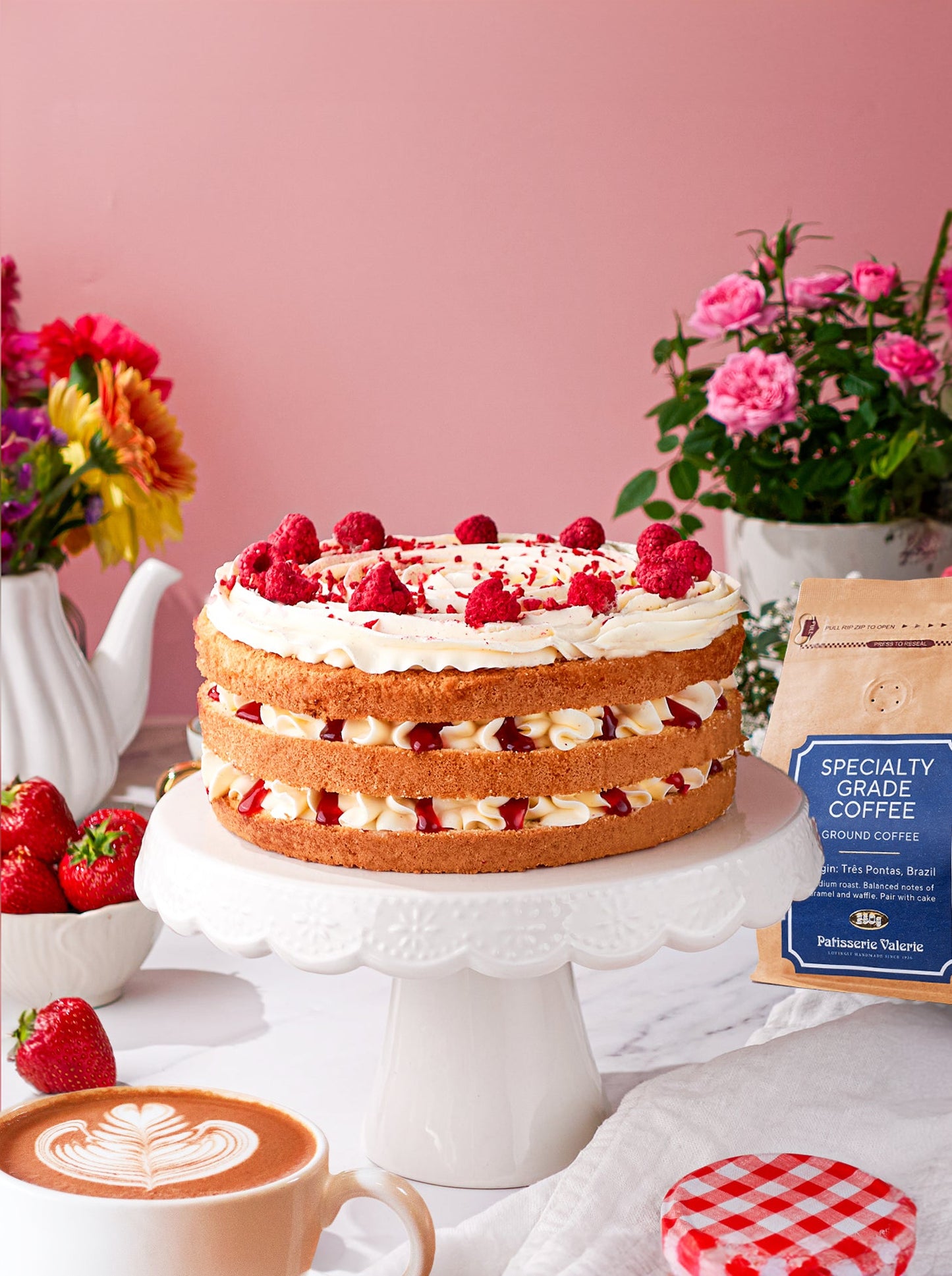 Patisserie Valerie's handmade Coffee & Cake Match - Victoria Sponge cake delivery 