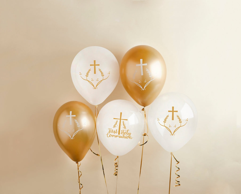 Patisserie Valerie's handmade Communion 12" Latex Balloons - Pack of 5 cake delivery 
