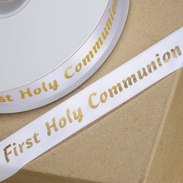 Patisserie Valerie's handmade Printed Communion Ribbon Gold cake delivery 