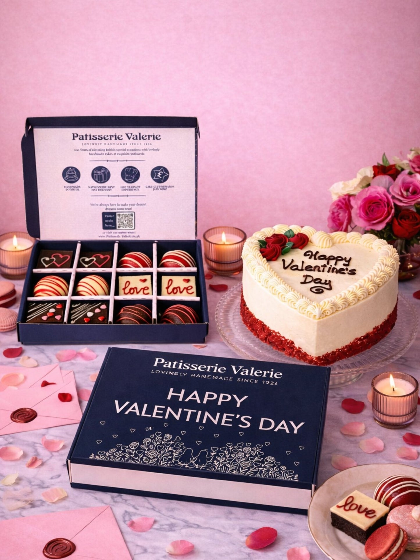 Deluxe Valentine’s Heart Cake Bundle - Patisserie Valerie