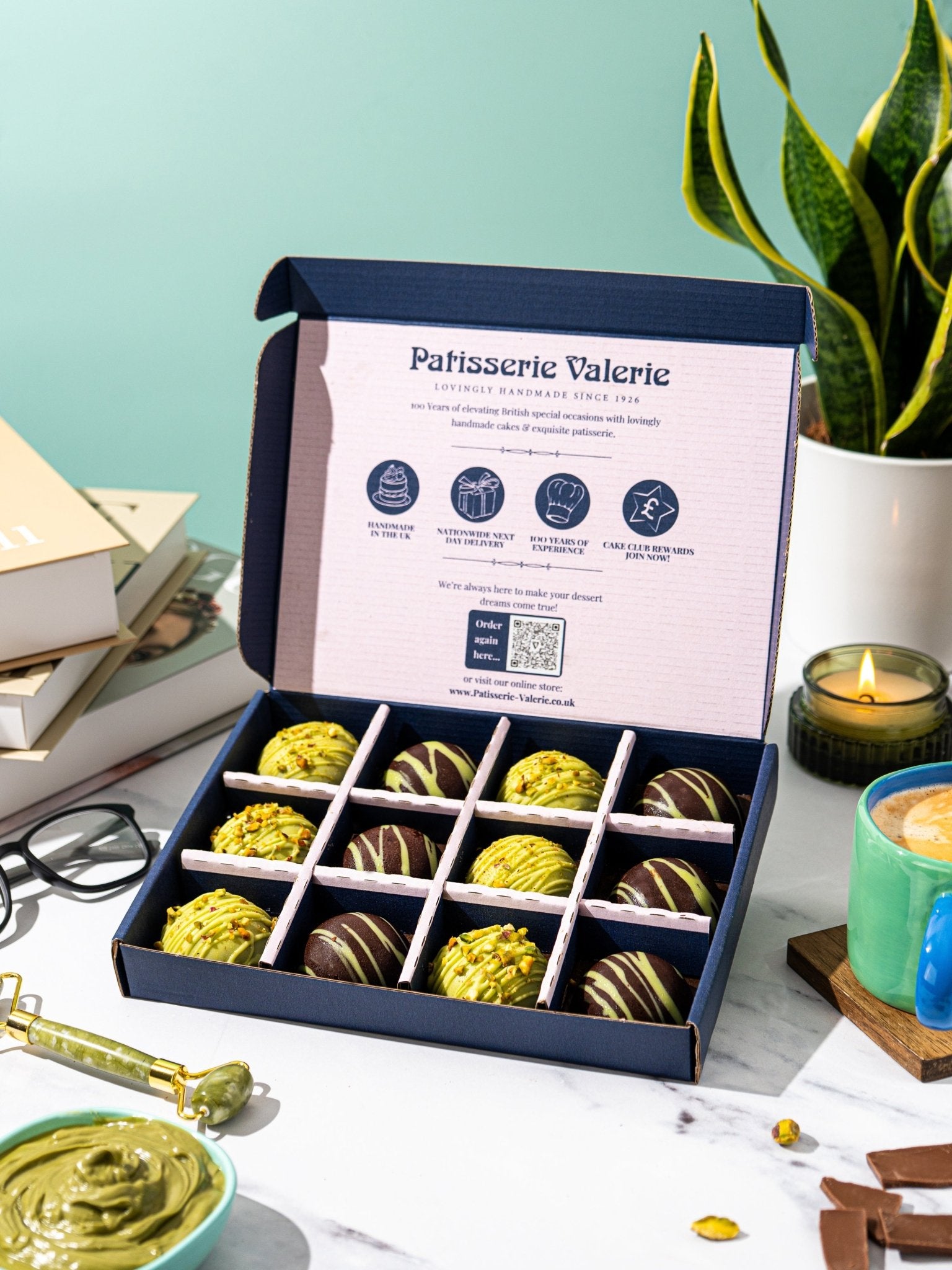 Patisserie Valerie's handmade Dubai Chocolate Bites cake delivery 