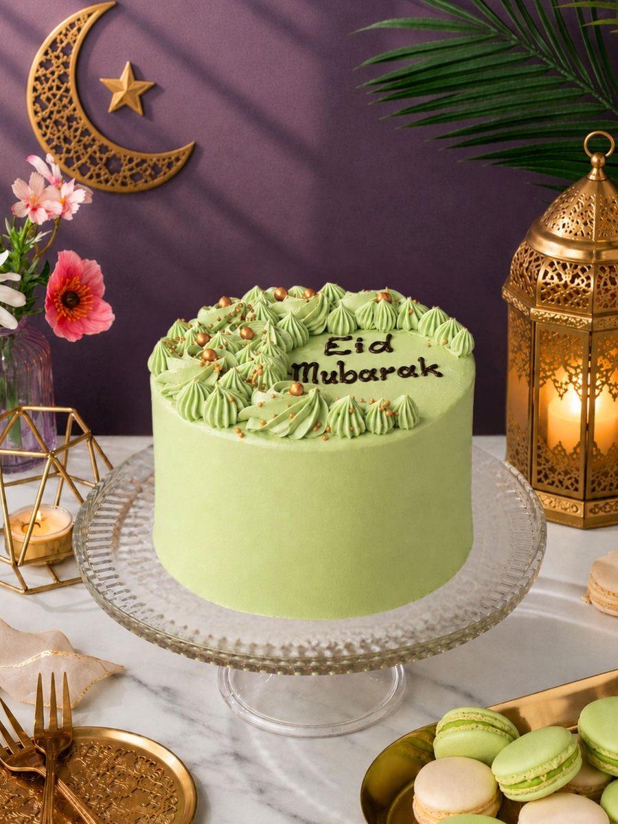 Eid Pistachio & Raspberry Celebration Cake