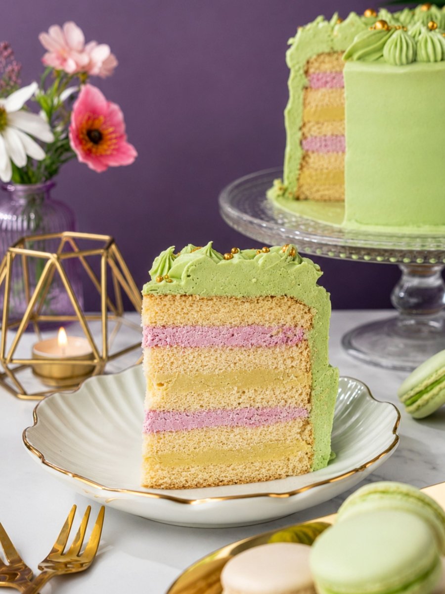 Eid Pistachio & Raspberry Celebration Cake - Patisserie Valerie
