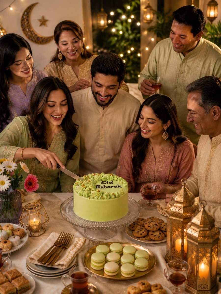 Eid Pistachio & Raspberry Celebration Cake - Patisserie Valerie